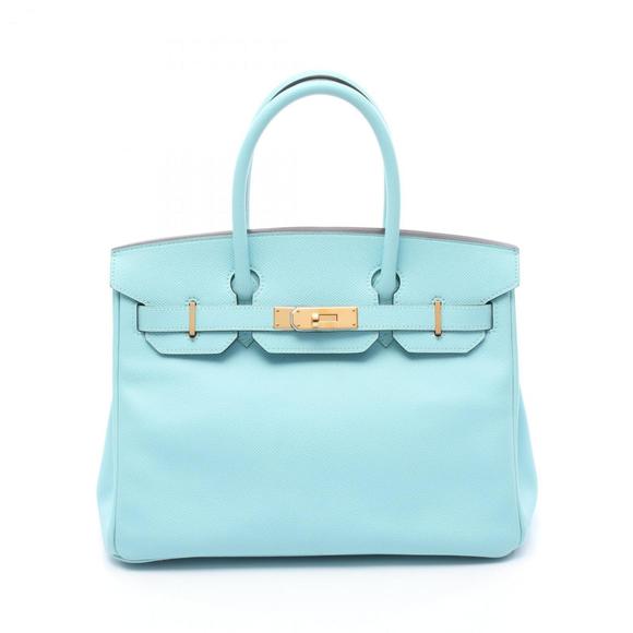 Hermes Hermès Birkin 30 handbag, leather, Epsom women's, blue - Picture 1 of 8